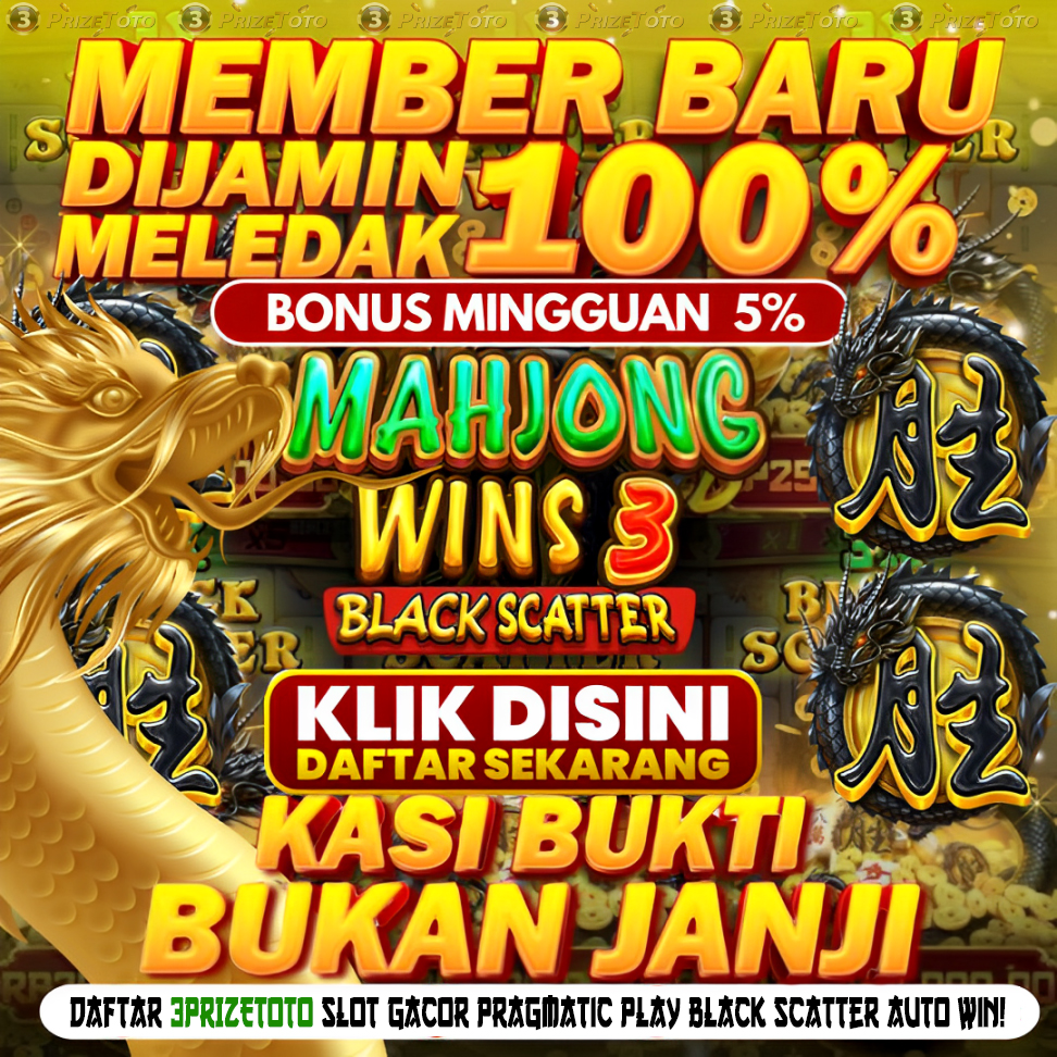 Mahjong Wins 3 | Daftar di 3Prizetoto Slot Gacor Pragmatic Play Black Scatter Auto Win!